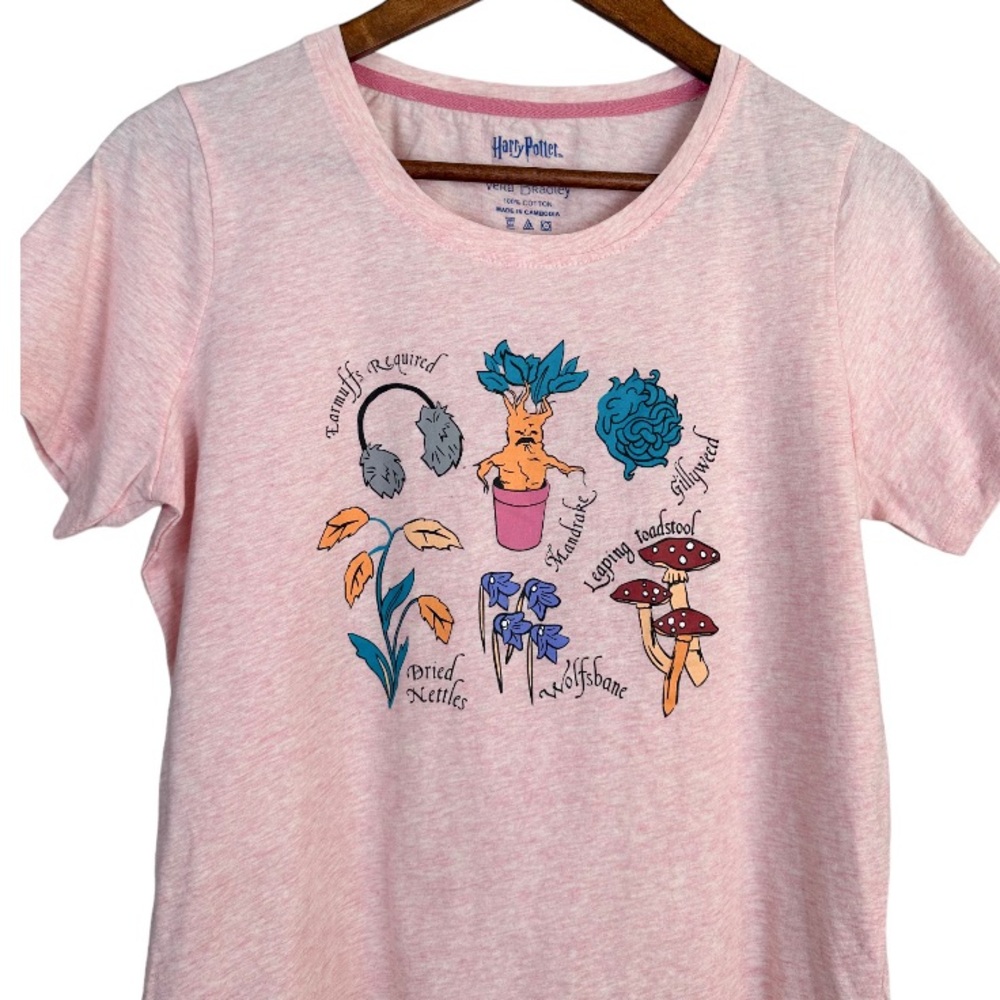 Vera Bradley X Harry Potter Herbology Pink Tee Size Medium - Picture 3 of 9